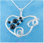 Onyx and Silver Beads Pendant