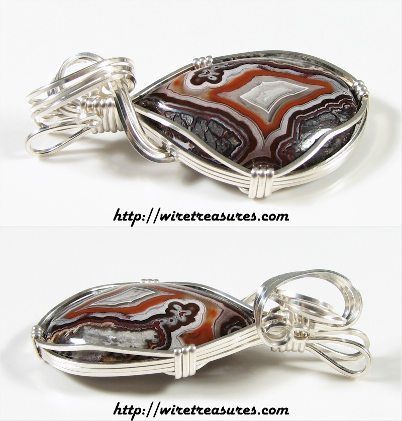 Red Lace Agate Pendant