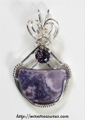 Tiffany Stone Pendant with Simulated Amethyst Gemstone