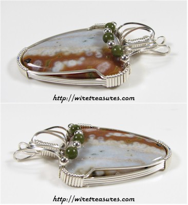 Ocean Jasper Pendant with Aventurine Beads