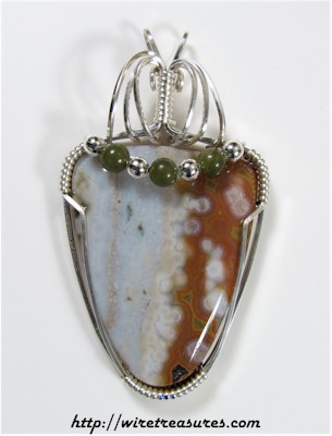 Ocean Jasper Pendant with Aventurine Beads