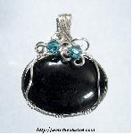 Onyx Pendant with Swarovski Crystals