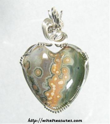 Ocean Jasper Heart Pendant