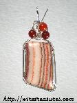 Onyx Pendant with Carnelian Beads