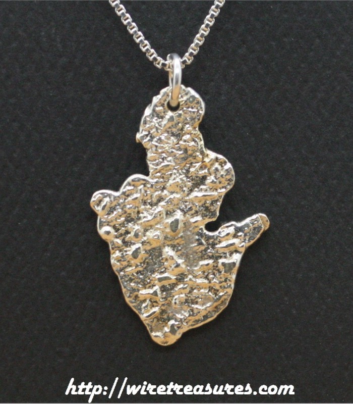 Brick-Cast Silver Pendant