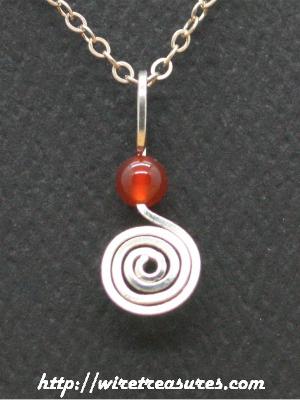 Curl with Carnelian Bead Pendant