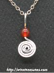 Curl with Carnelian Bead Pendant