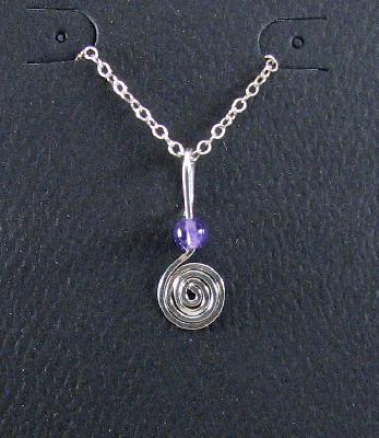 Curl with Amethyst Bead Pendant
