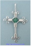 Aventurine Bead Cross Pendant
