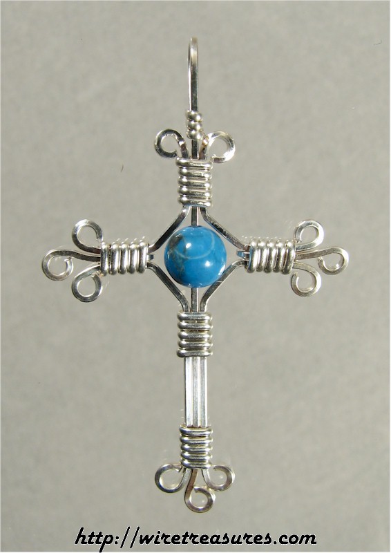Howlite Bead Cross Pendant