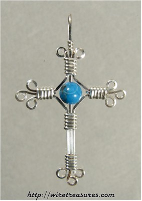Howlite Bead Cross Pendant