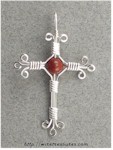 Red Jasper Bead Cross Pendant