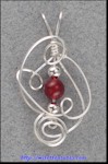 Sculpted Wire Pendant with Carnelian Bead
