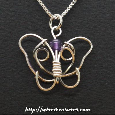 Amethyst Butterfly Bead Pendant