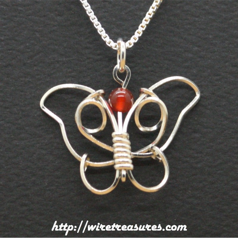 Carnelian Butterfly Bead Pendant