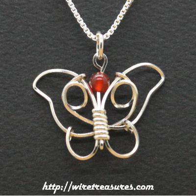 Carnelian Butterfly Bead Pendant