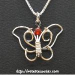 Carnelian Butterfly Bead Pendant