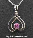 October Birthstone Pendant with Rose Quartz CZ